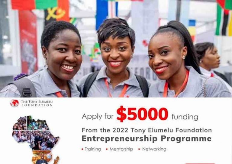 APPLY FOR 2024 TONY ELUMELU $5000 GRANT - Opportunities Global