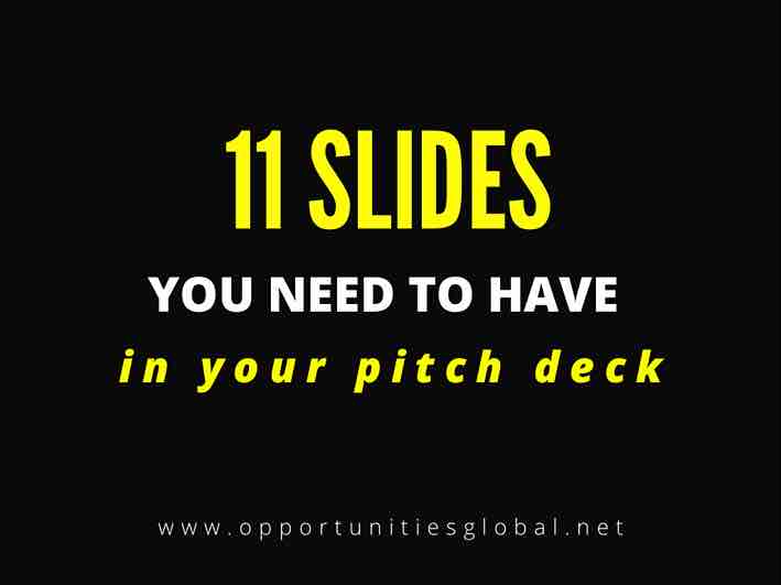 Slides you need in your startup pitch deck
